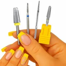 Kit 04 Brocas para unhas de gel Tungstênio Diamantada 718 Remoção de Cuticula Nivelar Remover lixar curvatura quite quit