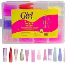 Kit 288 Moldes F1 Apice Baixo Reutilizável Unha Gel Acrigel Polygel Bailarina almond Mandorla Quadrado stileto amendoado