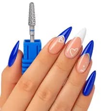 Broca de tungstênio cônica azul media profissional para fazer curvatura Nivelar o Gel Remover o alongamento Cuticula