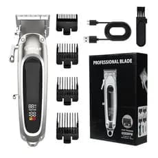 Máquina Cortar Cabelo Profissional LONYAN Sem Fio Bivolt 2000mAh Impermeável Barba Display Digital Recarregável