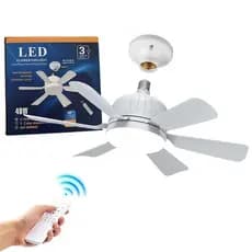 Ventilador Teto 3 Pás com Luz LED E26 Bivolt Controle Remoto 3 Velocidades Ultra Silencioso Quarto Sala Decorativo