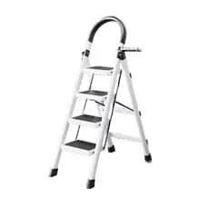 Escada Alumínio 4 Degraus Profissional Multifuncional Telescópica Dobrável Portátil Leve 142cm Casa Serviço Obra
