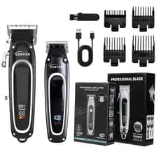 Máquina Cortar Cabelo Kit 2 em 1 LONYAN Sem Fio Bivolt 1200mAh Barba Pet Impermeável Silenciosa Recarregável
