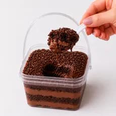 25un Pote Plástico Com Tampa 350ml Quadrado Pudim Bolo no Pote Sobremesa Banho-Maria