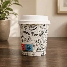 100 Copo de Papel Estampa Impresso Térmico 120ml Chá Café Expresso Com Ou Sem Tampa Bico Quente Frio