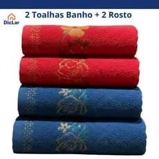 Toalha de Banho 100% Algodão Toalha Grande Macia Felpuda Bordada Alta Absorção