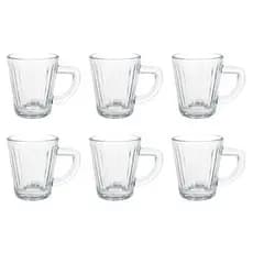 Kit 6 Xícaras de Vidro 70ml Café Espresso Resistentes Elegantes Envio Imediato