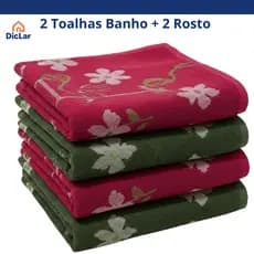 Toalha de Banho + Toalha de Rosto 100% Algodão Toalha Grande Macia Felpuda Bordada Alta Absorção