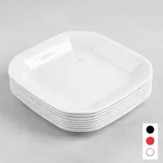 20 Pratos de Plástico Kit Refeição e Sobremesa Churrasco Eventos Não descartável Pratos para Festas
