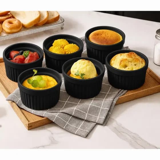 Kits Ramekin Preto de Plástico Resistente 100 ml servir Molho Petisco Buffet Festa Aniversário