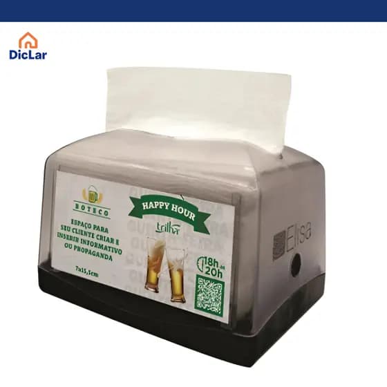 Porta Guardanapo Dispenser Interfolhado De Mesa Cor Preto Liso