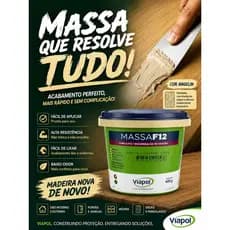 MASSA F12 ANGELIM  De Calafetar Correção Reparo Madeira Viapol 400g