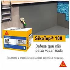 Sika Top 100 Revestimento Impermeabilizante Bi-componente  Semi-Flexível  p/ paredes 18 kg Cor Cinza