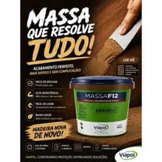 Massa Calafetar Madeira F12 - Fácil Aplicação, Baixo Odor, Versátil