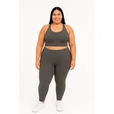 Conjunto Fitness Feminino Top Nadador + legging Cós Alto