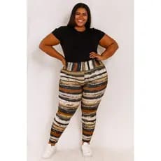 Legging Plus Size Estampada Cintura Alta Fitness