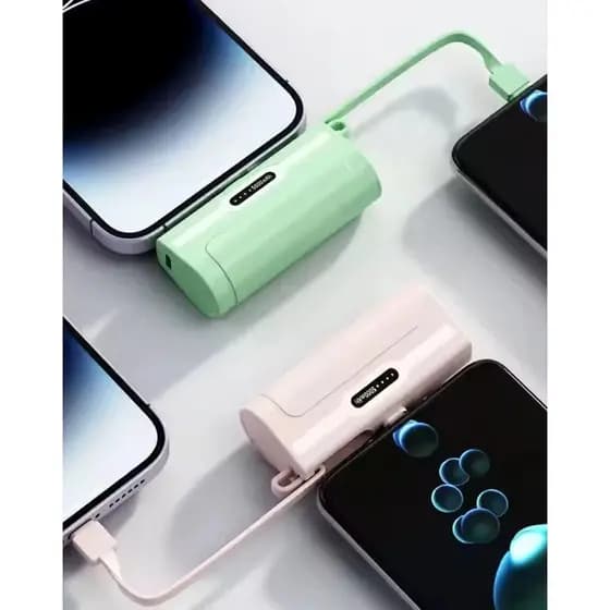 mini Power Bank Carregador 10000mAh Bateria Auxiliar Sem Fio  para iPhone e Tipo-C 2em1 YC-01