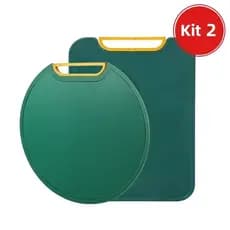 Kit Tábua Corte Polietileno De Redondo Quadrado Antibacteriana  Prova para Carne Legumes Frutas K-58