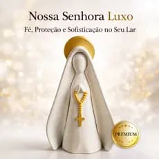 Imagem de Nossa Senhora Luxo para Decoração – Presente Espiritual de Fé e Proteção Mármore e Dourado
