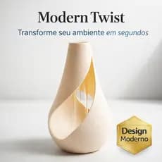 Vaso Moderno Decorativo Twist com Tubo de Vidro | Minimalista para Sala Quarto e Escritório