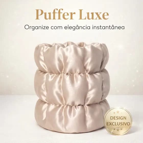 Organizador de Maquiagem Puffer 3D Luxo Premium Porta Pincéis, Canetas e Objetos Decorativo Elegante