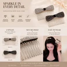 Strass Arco Cabelo Pentes Laterais Luxo Cristal Elegante Diário Feminino Acessório De