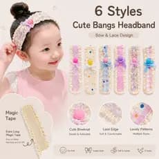 6 Estilos Crianças Laço Arco Fita Mágica Bang Bandana Macio E Confortável Acessórios Para O Cabelo Estilo Diário