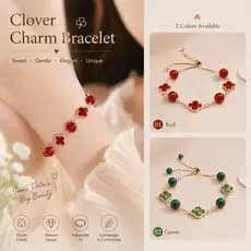 2 Estilos Suave Delicado Minoria Trevo Grânulo Pulseira Ajustável Doce Diário Feminino Jóias