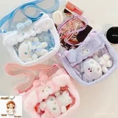 Cute Cinnamoroll Kuromi My Melody Plush Bag E Chaveiro De Desenho Animado Anime Bolsas Transversal Plushie Presente