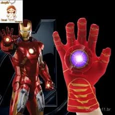 Luvas de Mão Esquerda do Homem de Ferro dos Vingadores com Luz + Som, Presente de Cosplay para Meninos, Brinquedos 91CK