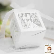 50 Peças Caixas De Lembrancinhas De Casamento Com Fitas Caixa De Presente Pequena Vintage Esculpida Doces Oca Design De