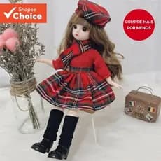 Boneca Bjd 30cm 12 Juntas Móveis Meninas com Vestido 3D Olhos Marrom Roupas Sapatos Crianças Presente