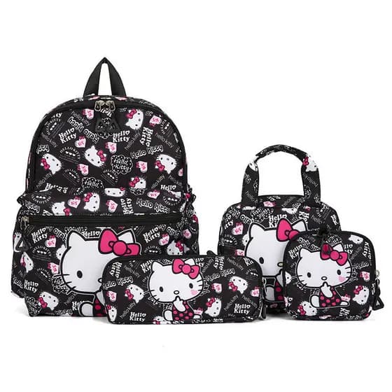 Esteque pronto Hello Kitty HelloKitty Estudante Dos Desenhos Animados Mochila Feminina Impresso KT Gato Anime Kuromi Gra