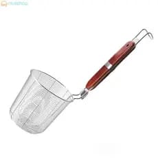 Cesta De Filtro Com Alça De Madeira , Aço Inoxidável , Ferramenta De Cozinha Para Macarrão