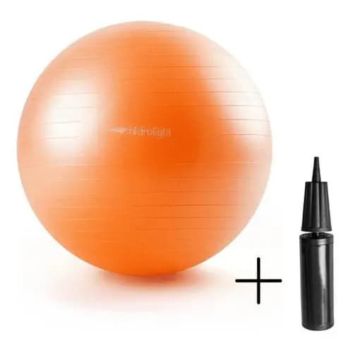 Bola Exercícios Hidrolight 55cm Yoga Laranja Com Inflador