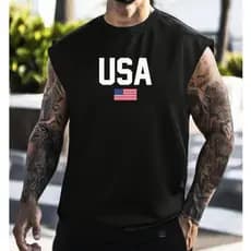 Regatas Oversized Cardio Masculina Musculação Treino  Regata Treino USA