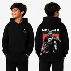 Moletom Infantil menino Neymar Canguru Com Capuz Blusa de Frio Infantil Inverno Confortável