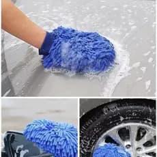 Luva Microfibra Chenile Microfibra Lavar Carro e Limpeza Multiuso Resistente