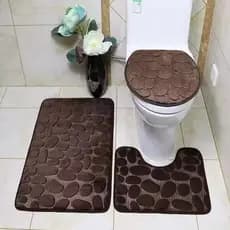Tapete Jogo De Banheiro 3 Pçs Liso SOFT
