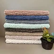 Kit 4 Peças Tapete Banheiro 40x60cm Antiderrapante Bolinha Microfibra Macarrão Luxo Top Ola