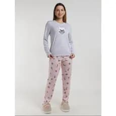 Pijama feminino longo, pijama de inverno feminino, pijama fofinho, pijama com estampa de cachorro