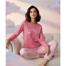 Pijama feminino longo, pijama de inverno feminino, pijama fofinho, pijama com estampa de urso