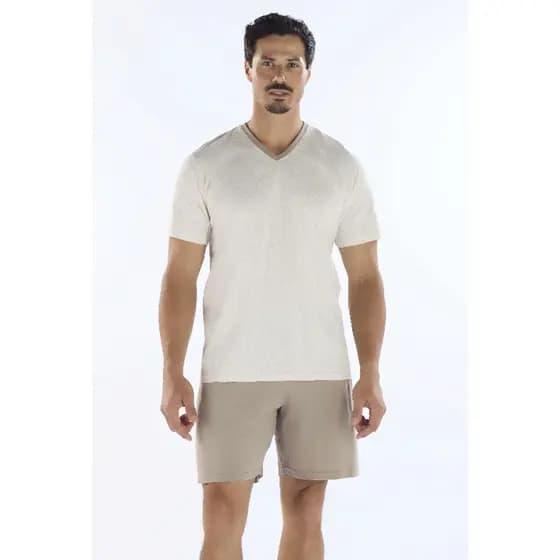 Pijama Masculino Verão Leve Fresco Confortável Tecido Respirável