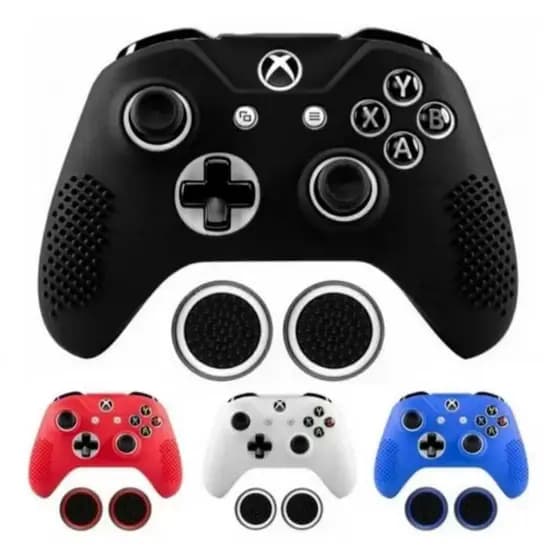 Capa De Silicone Para Controle Xbox One/Xbox One S + 1 Par Grip Analogico
