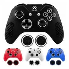 Capa De Silicone Para Controle Xbox One/Xbox One S + 1 Par Grip Analogico