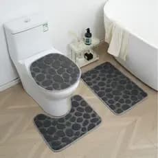 Jogo 3 Peças De Banheiro Bolinha Antiderrapante DECORACAO DE CASA E BANHEIRO Top Li Original
