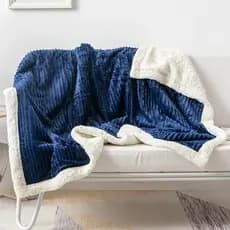 Cobertor Manta Casal Canelado com Sherpa Boreal Diamond Plush Premium Dupla Face Top Li Original