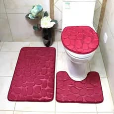 Tapete Jogo De Banheiro 3 Pçs Liso ( DESENHOS E COR VARIADOS) Top Li Original