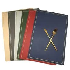 Jogo 6pec Americano Material COURO ORIGINAL Impermeável E à Prova De Manchas Para Mesa De Jantar