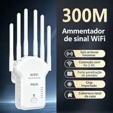 Repetidor Wifi 1200m 6 Antenas 3 in 1 functios 2.4g Roteador Amplificador De Sinal e Modem 300MBPS ANGELA